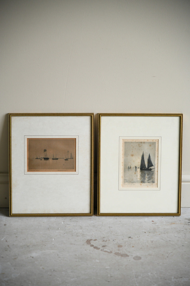 Pair Antique Aquatints