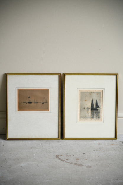 Pair Antique Aquatints