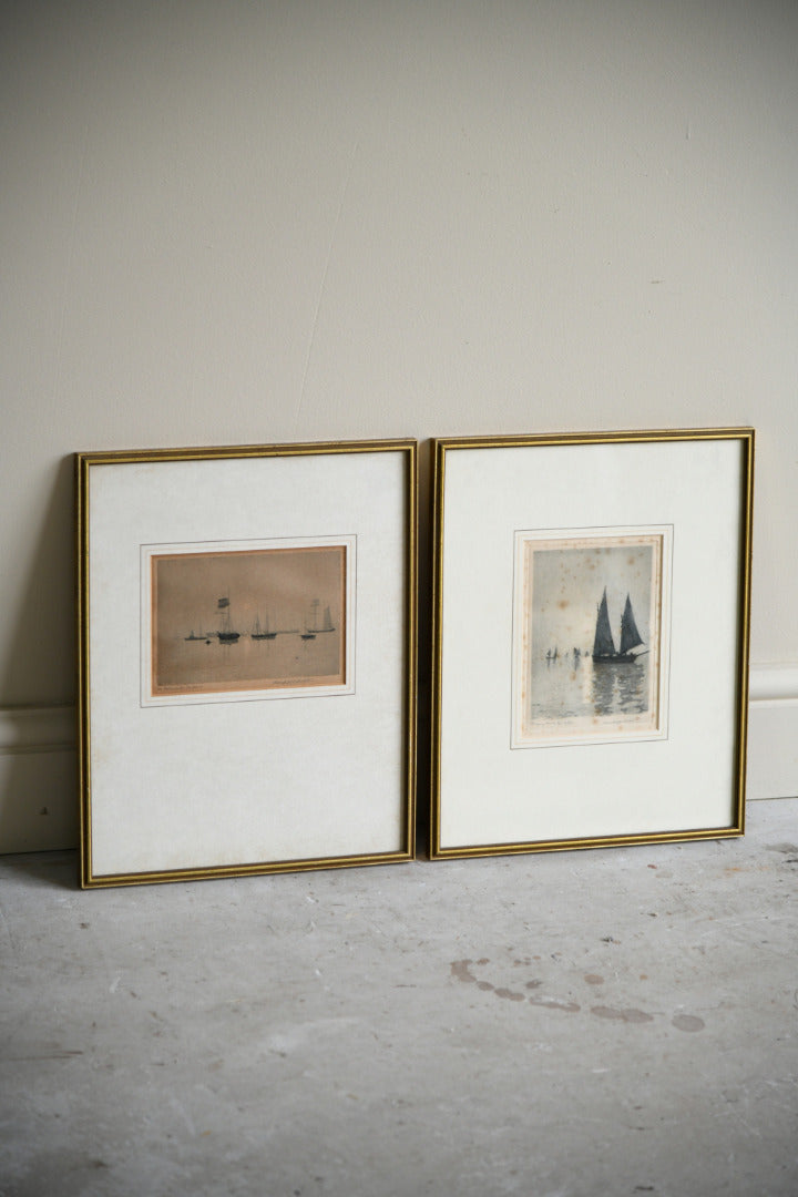 Pair Antique Aquatints