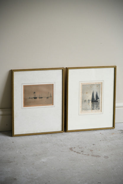 Pair Antique Aquatints