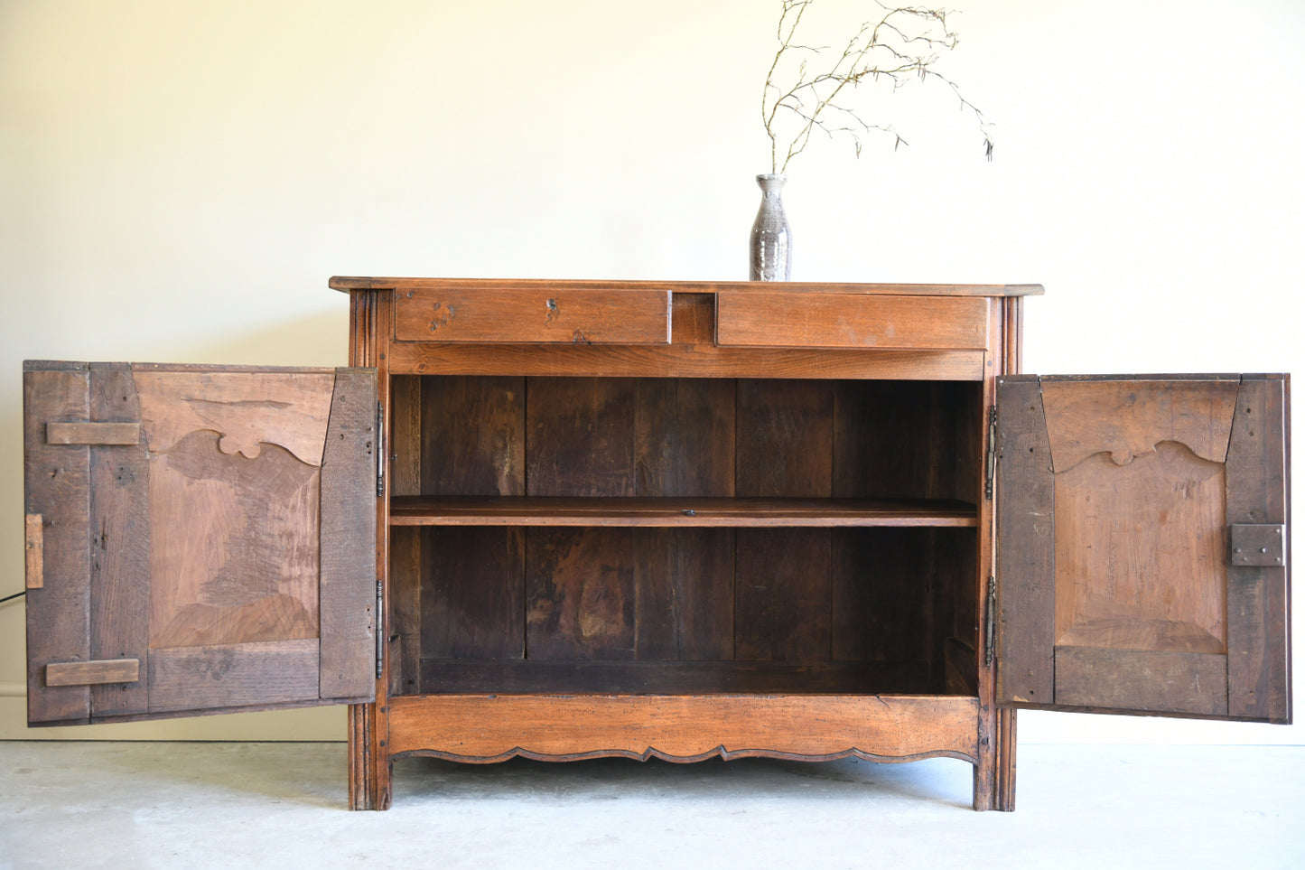 Antique Rustic French Chestnut Dresser Base