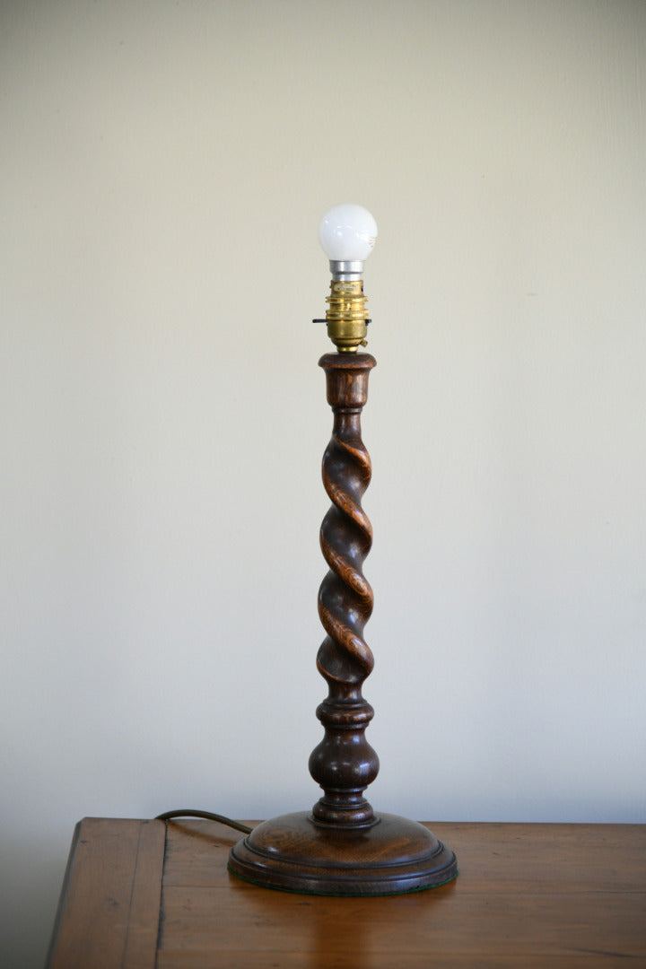 Oak Barley Twist Table Lamp