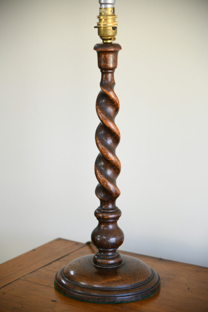 Oak Barley Twist Table Lamp