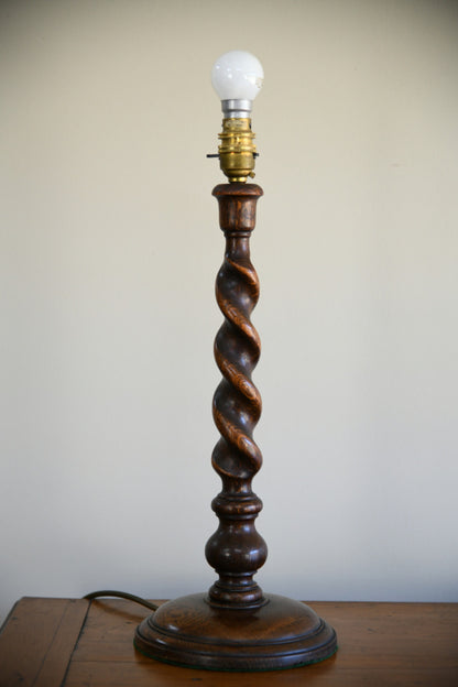 Oak Barley Twist Table Lamp