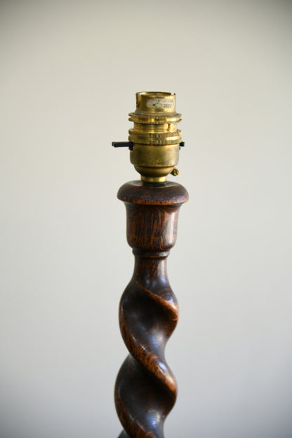 Oak Barley Twist Table Lamp