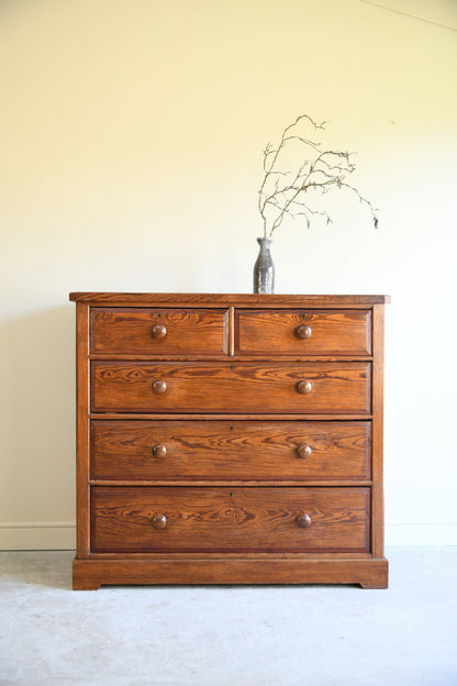 Antique Pitch Pine Chest of Drawers