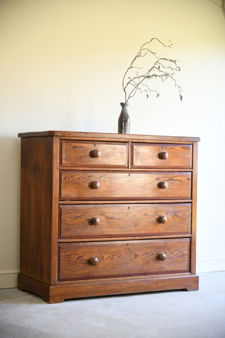 Antique Pitch Pine Chest of Drawers