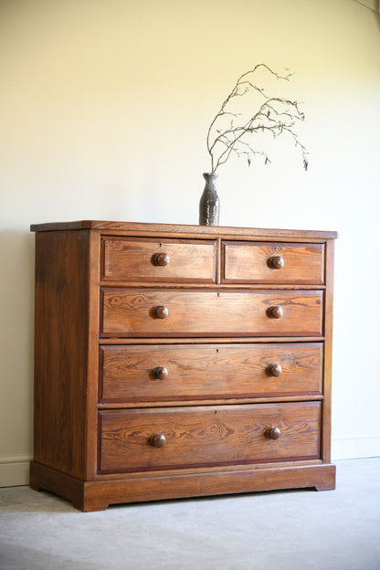 Antique Pitch Pine Chest of Drawers