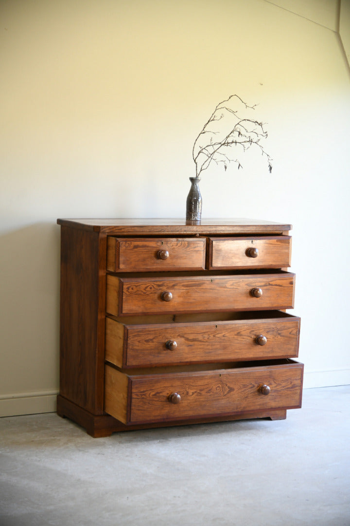 Antique Pitch Pine Chest of Drawers