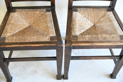 Pair Arts & Crafts Dining Chairs
