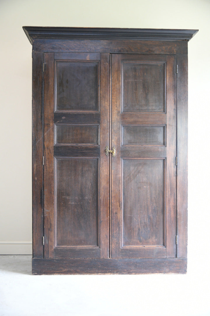 Antique Rustic Oak Housekeepers Cupboard