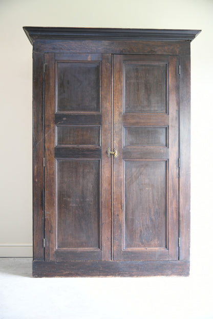 Antique Rustic Oak Housekeepers Cupboard