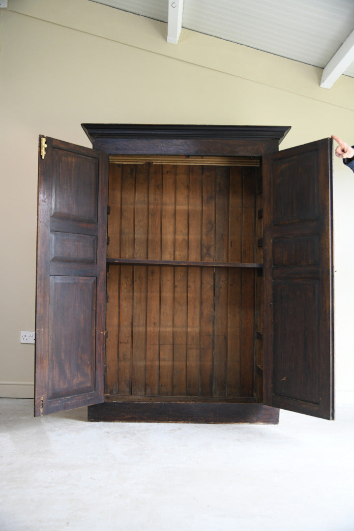 Antique Rustic Oak Housekeepers Cupboard