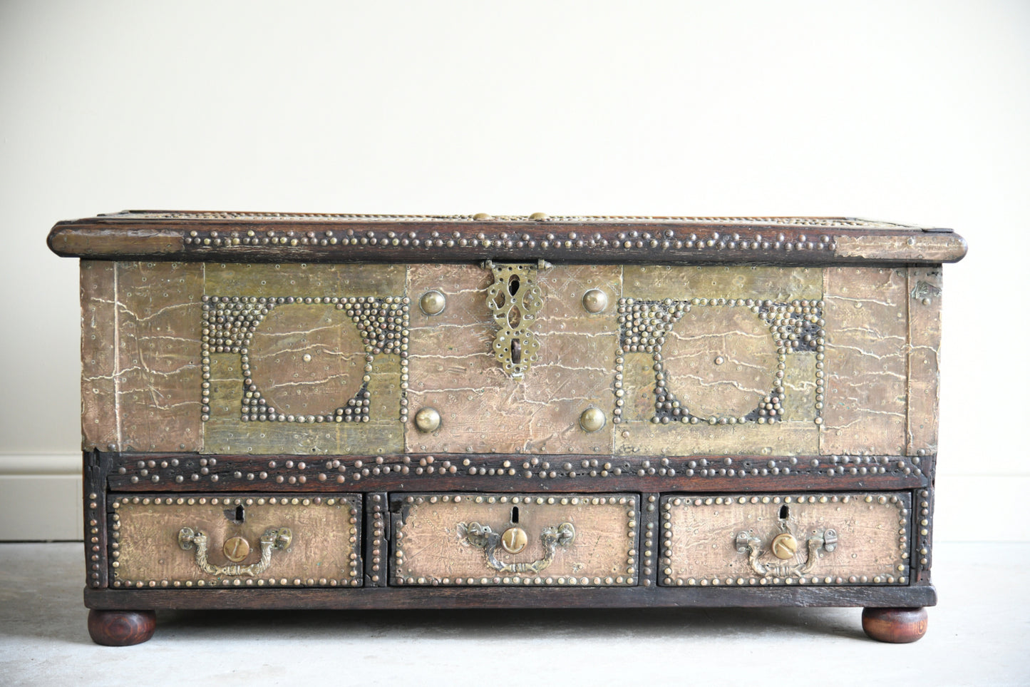 Antique Brass & Padouk Zanzibar Chest