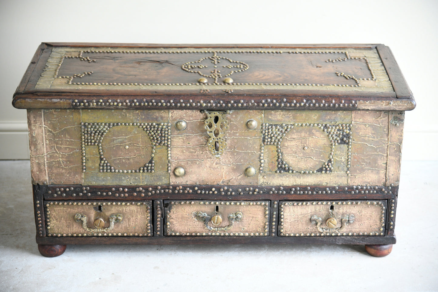 Antique Brass & Padouk Zanzibar Chest