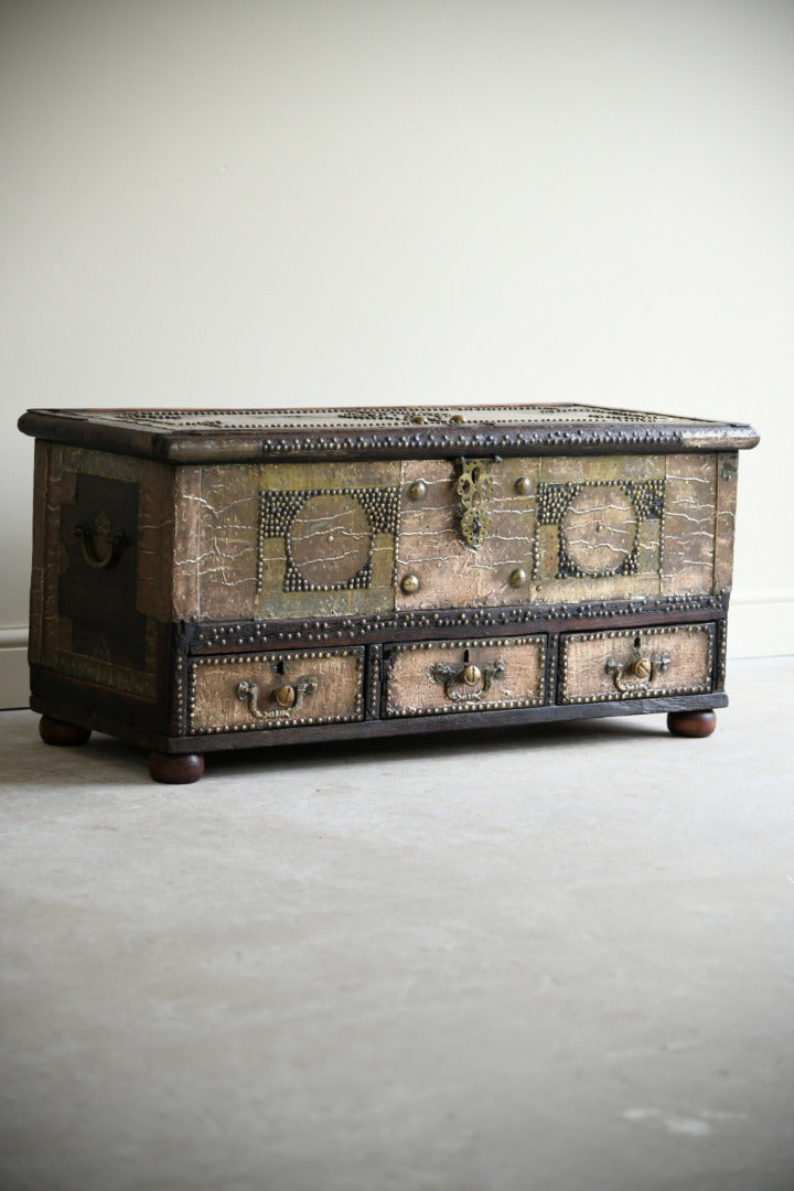 Antique Brass & Padouk Zanzibar Chest