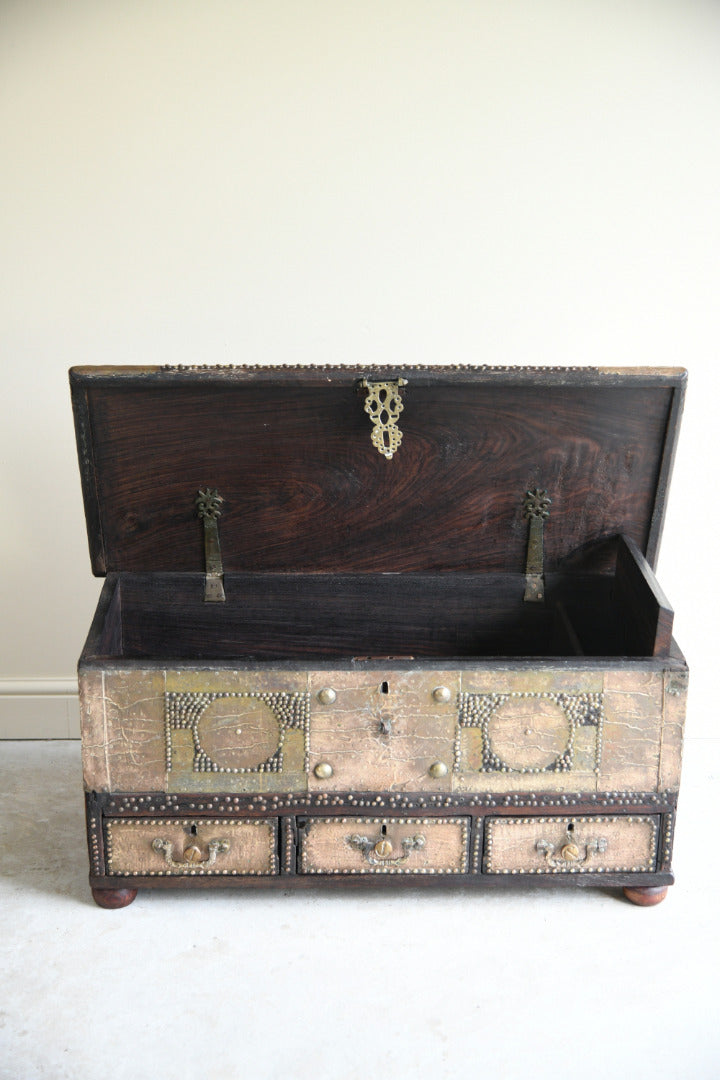 Antique Brass & Padouk Zanzibar Chest