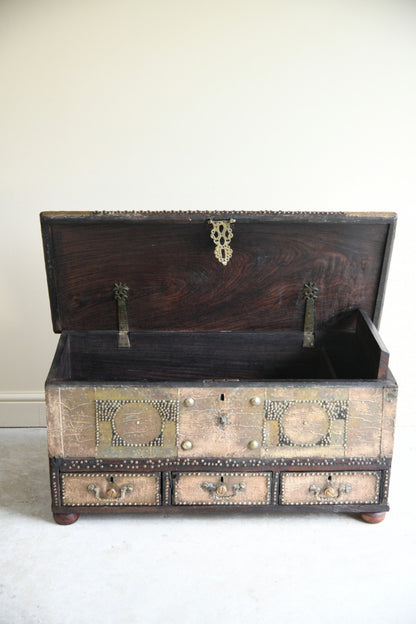 Antique Brass & Padouk Zanzibar Chest