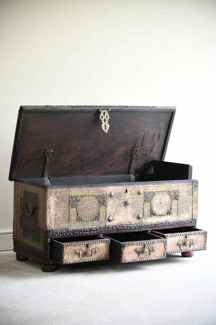 Antique Brass & Padouk Zanzibar Chest