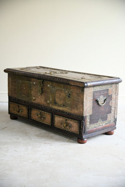 Antique Brass & Padouk Zanzibar Chest