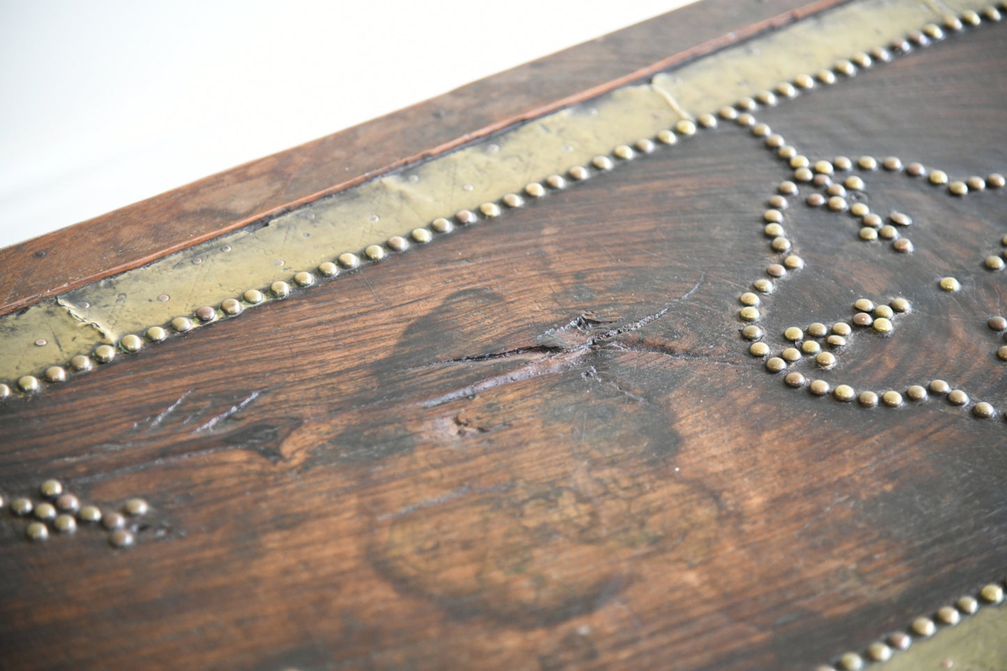 Antique Brass & Padouk Zanzibar Chest