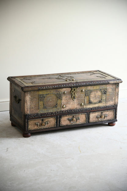 Antique Brass & Padouk Zanzibar Chest