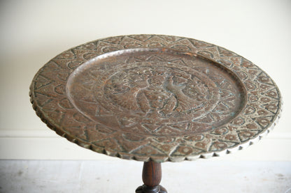 19th Century Rosewood and Engraved Copper Occasional Table