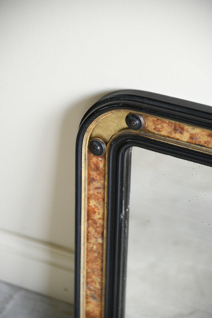 Antique Ebonised Overmantle Mirror