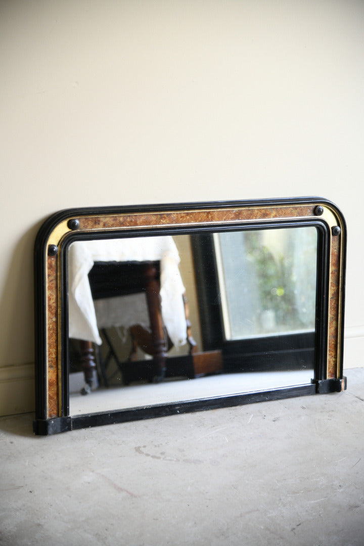 Antique Ebonised Overmantle Mirror