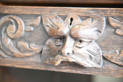 Victorian Oak Green Man Desk