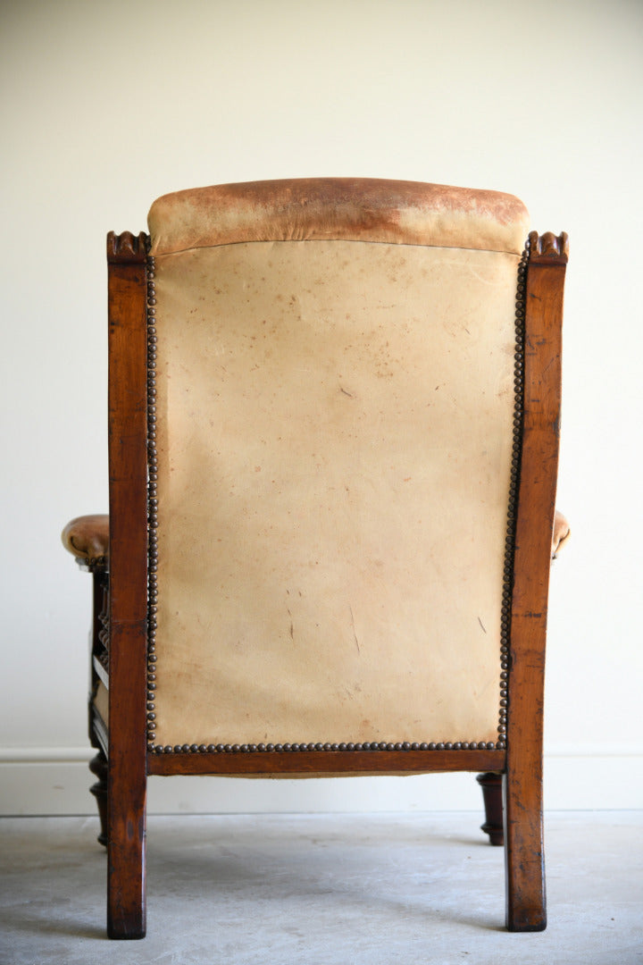 Antique Leather Upholstered Armchair