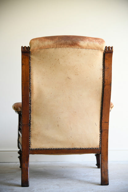 Antique Leather Upholstered Armchair