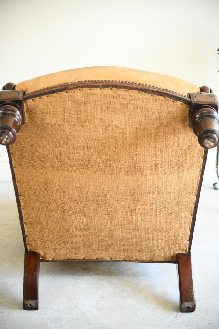 Antique Leather Upholstered Armchair