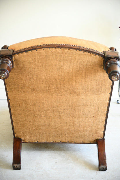 Antique Leather Upholstered Armchair