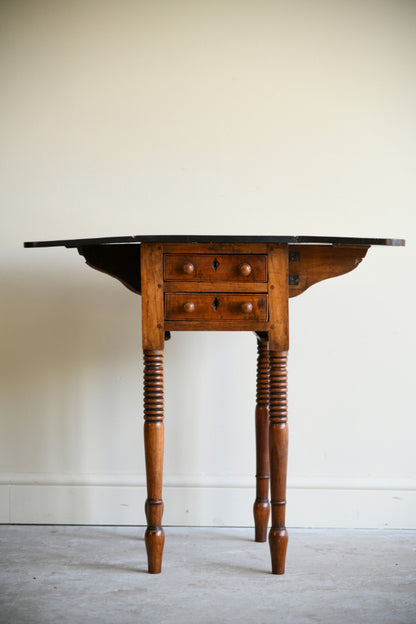 19th Century Mahogany Drop Leaf Work Table