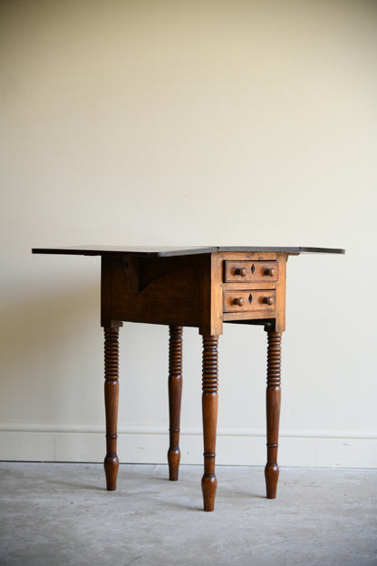 19th Century Mahogany Drop Leaf Work Table