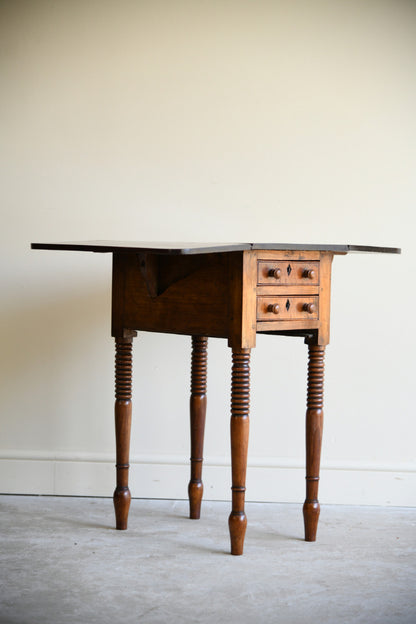 19th Century Mahogany Drop Leaf Work Table