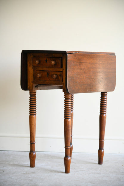 19th Century Mahogany Drop Leaf Work Table