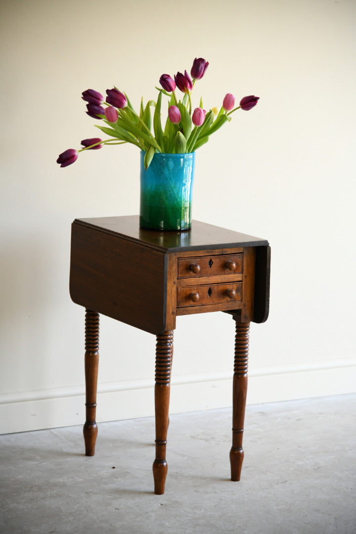 19th Century Mahogany Drop Leaf Work Table