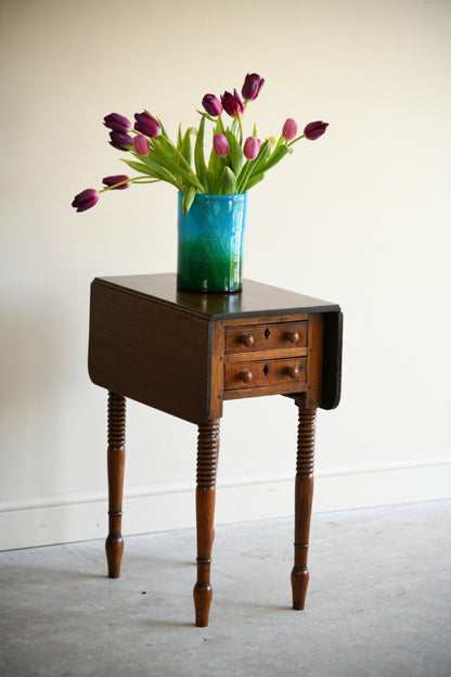 19th Century Mahogany Drop Leaf Work Table
