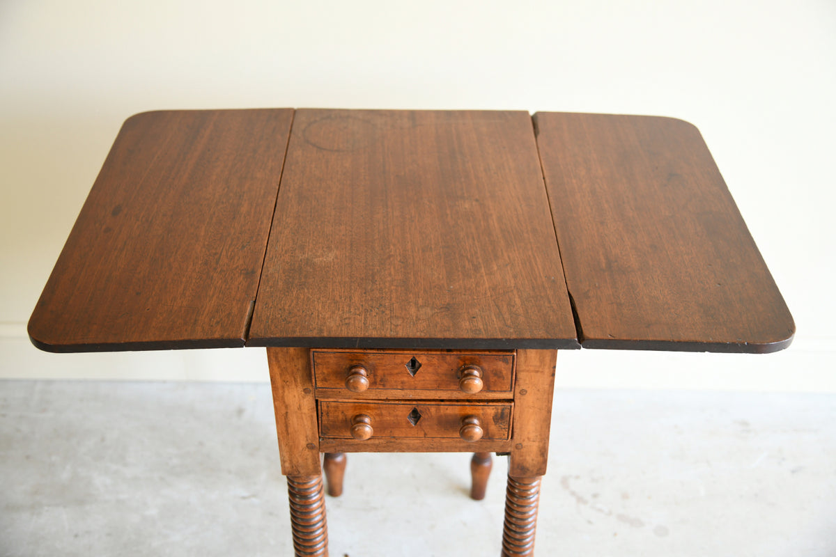 19th Century Mahogany Drop Leaf Work Table