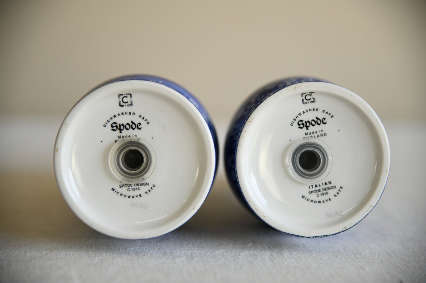Large Spode Salt & Pepper Shakers