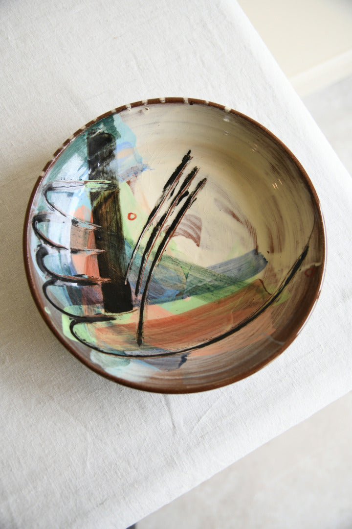 Polychrome Glazed Pottery Bowl