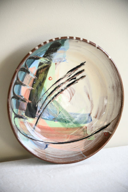 Polychrome Glazed Pottery Bowl