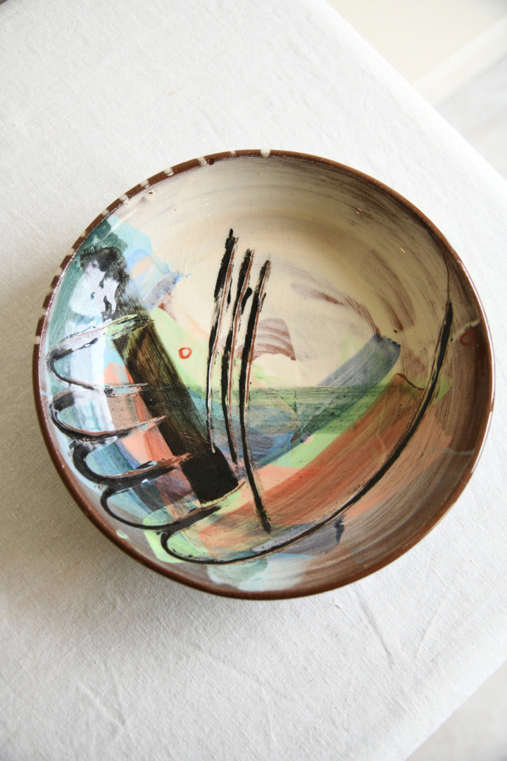 Polychrome Glazed Pottery Bowl