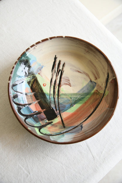 Polychrome Glazed Pottery Bowl