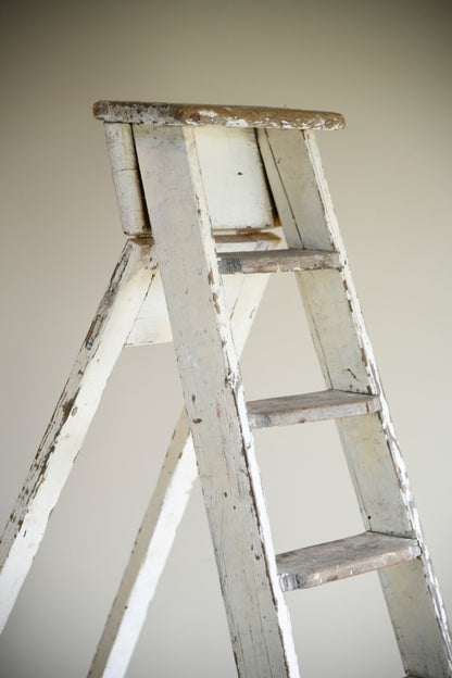 Large Vintage Painted Step Ladder