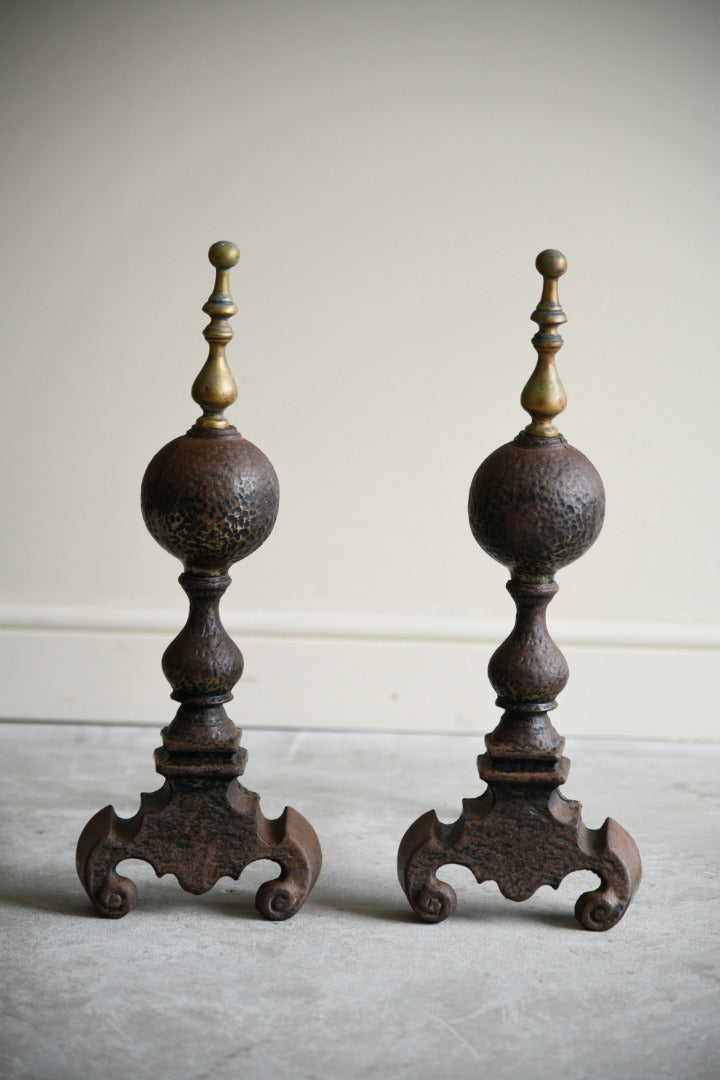 Pair Antique Andirons