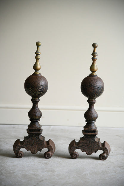 Pair Antique Andirons