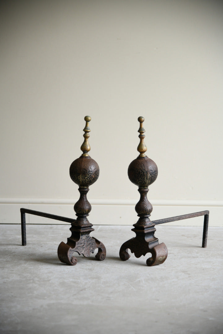 Pair Antique Andirons